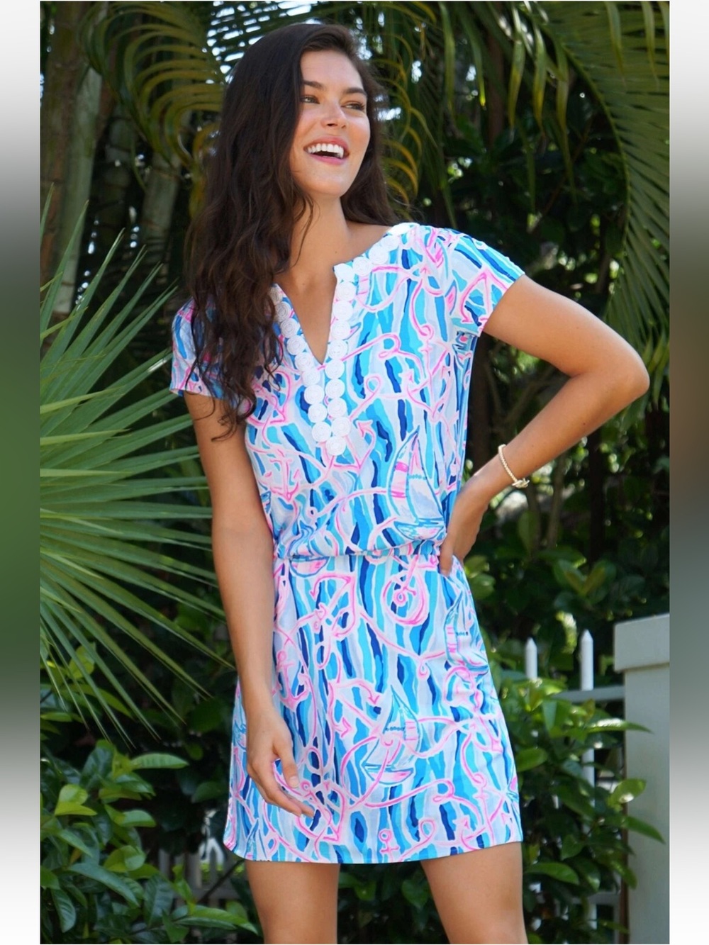 Lilly Pulitzer Size S Reble Skort Romper Dress | Skim Blue | Reel Nauti |